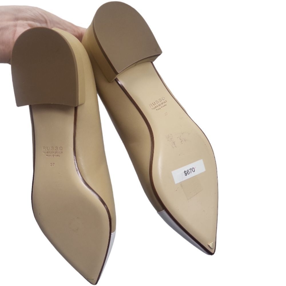 FRANCISCO RUSSO Beige/White Ballet Flats Size 39 - Picture 5 of 7